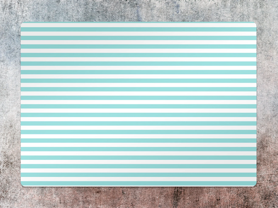 Blue Stripes Chair Mat, Splat White Vinyl Floor Striped Protective Decorative Comfort Mat