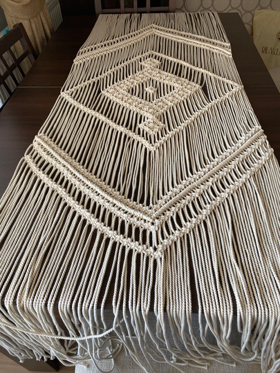 Macrame Table Runner, Boho Decor, Bohemian Decoration, Housewarming Gift For Friends Or Women, Wedding Gift, Table Decor, Home Decor
