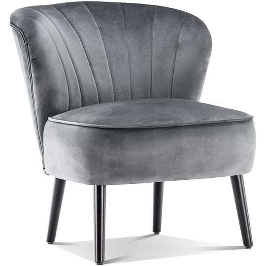 Mcombo Modern Accent Chair, Velvet Tufted Wingback Chairs, Comfy Shell Chair for Living Room Bedroom Reception 4720