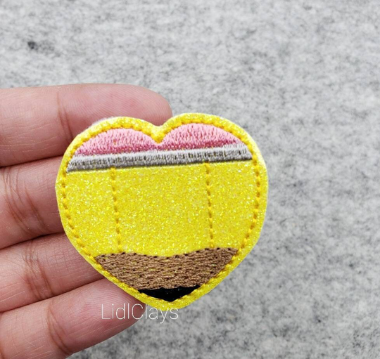 Pencil Heart Felties| School Felties | Set Of 4 Or 8 Uncut