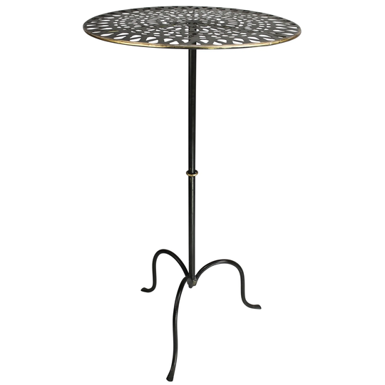 gold metal patterned end table - 16"W x 16"D x 30"H