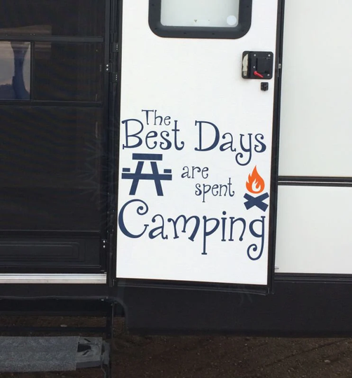 Family Quote Wall Decals Best Days Are Spent Camping Summer Words Lettering Art