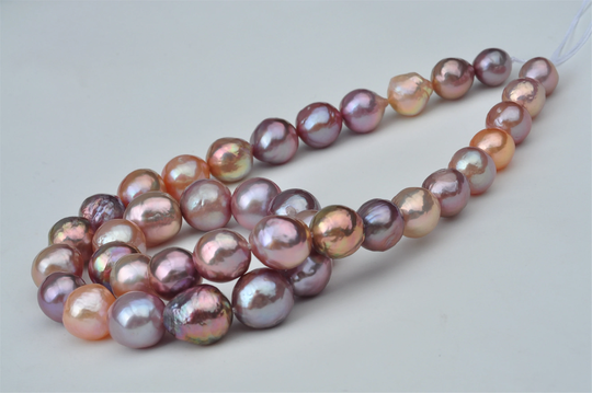 Natural Metallic Color Baroque Pearl Strand -Eae001