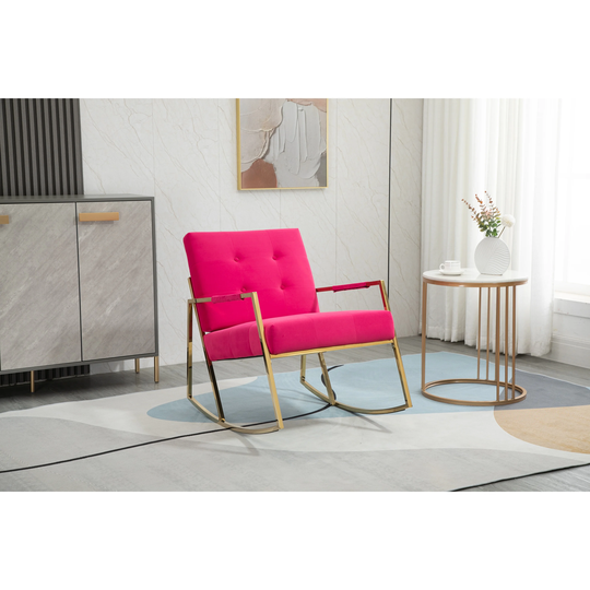 Accent Chair Leisure Rocking Chair with Stainless-Steel Feet and Armrest for Living Room