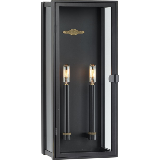 Stature Collection 2-Light Oil Rubbed Bronze Clear Glass Modern Outdoor Large Lantern Light - 9 in x 5.87 in x 21 in