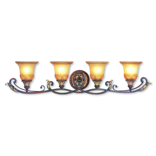 Livex Lighting Villa Verona 4 Light Verona Bronze with Aged Gold Leaf Accents Bath Vanity