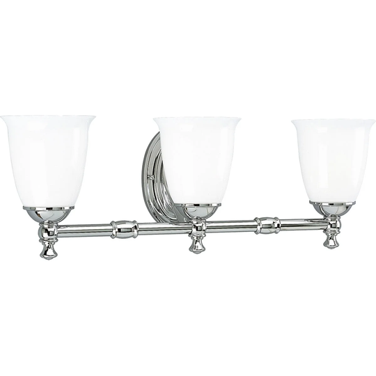 Progress Lighting Silvertone Victorian Collection 3-light Chrome Bath Light - N/A