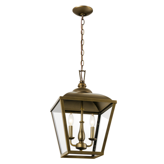 Kichler Lighting Dame 19 inch 2-Light Foyer Pendant Character Bronze with Clear Glass