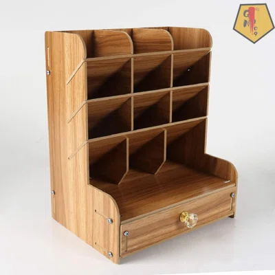 Wooden Desktop Organizer With Drawers, Desk Organizer, Art Supply Organizer, Desk Art Supplies Organizer, Pencil Holders For Desk, Home Office Supply