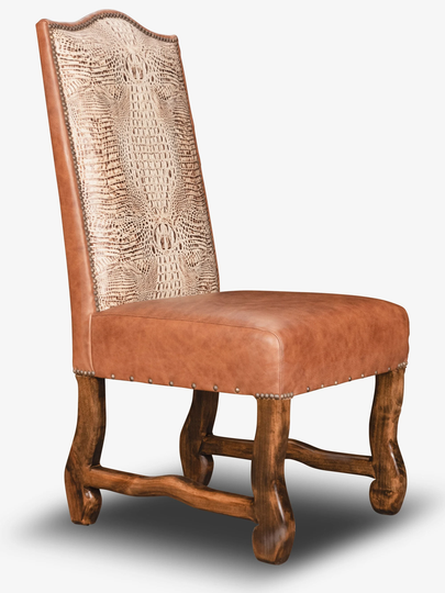Delmonica Leather & Croc Side Chair