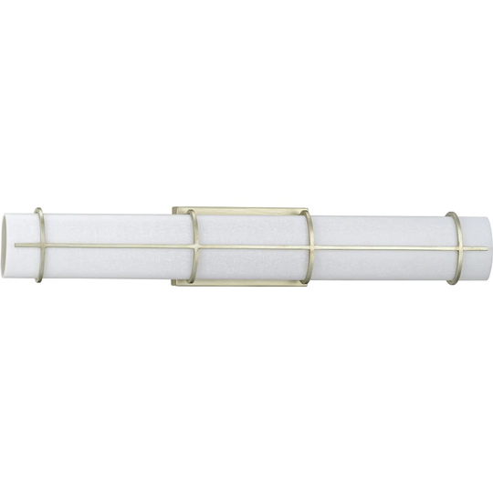 Grid LED Collection 1-Light Silver Ridge White Linen Glass LED Modern Wall Light