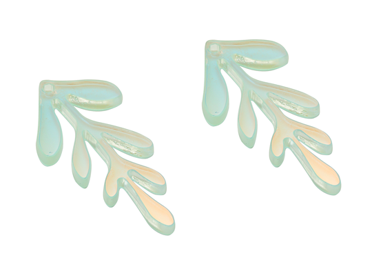 Colorful Acrylic Leaf Earring Charms - Pendant Jewellery Making Supplies Color Codea575 42.02x21.48x2.8mm Ac2346-A575