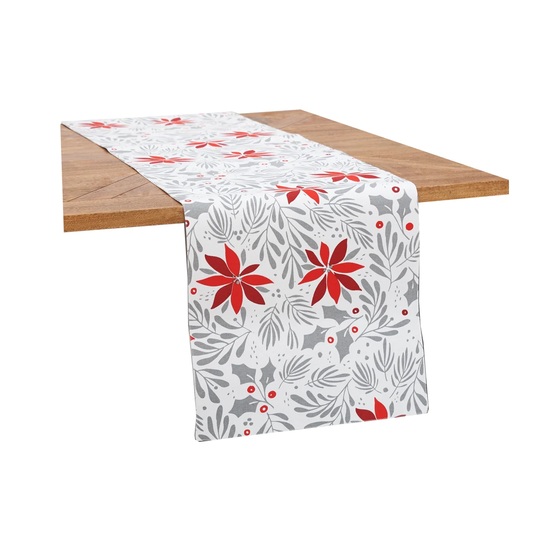 Poinsettia Christmas Printed Christmas Winter Table Runner