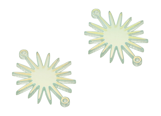 Acrylic Sun Charms - Colorful Earring Connector Jewelry Making Supplies Color Codea575 27.63x22.43x1.78mm Ac2273-A575