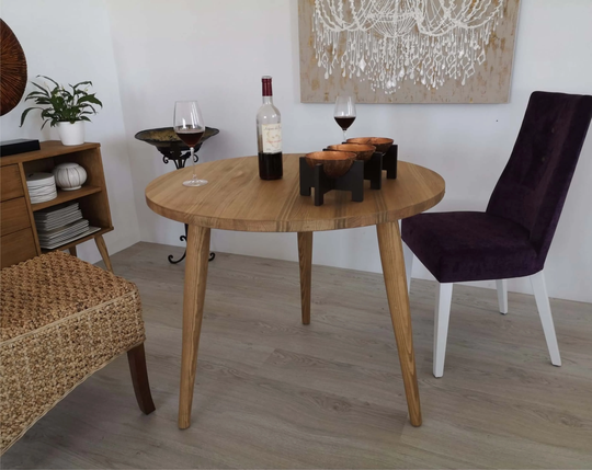 Round Dining Table, Round Wooden Rustic Ref. 00122, Handmade By Dvalenti Furniture