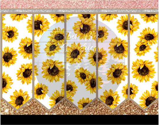 Sunflower Pencil Printed Tumbler Wraps - Clear Cast Wrap White