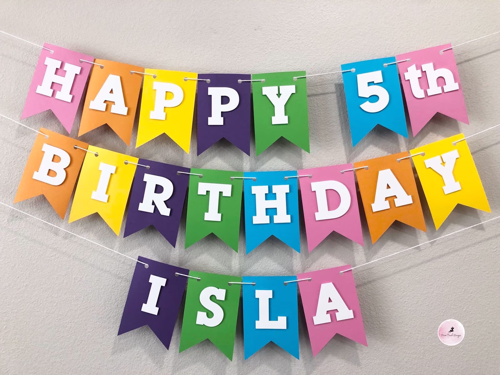 Multi-Colored Happy Birthday Banner With Name. Piñata Color Personalized. Fun Banner. Rainbow