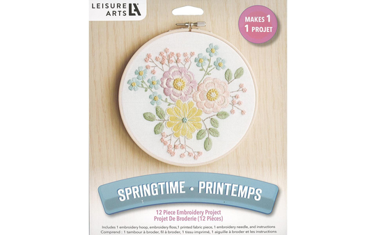 Leisure Arts Embroidery Kit 6" | Springtime Diy Floral