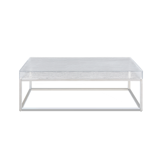 Somette Estelle Cocktail Table with Acrylic Top and Steel Frame - Cocktail Table - Cocktail Table