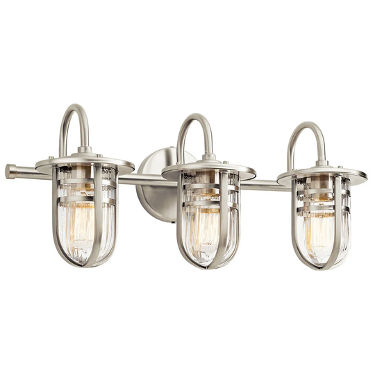 Kichler Lighting Caparros Collection 3-light Brushed Nickel Bath/Vanity Light
