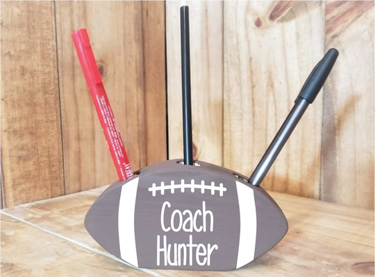 Personalized Football Pencil Holder, Coach Gifts, Gift, Gift For Coach, Lover
