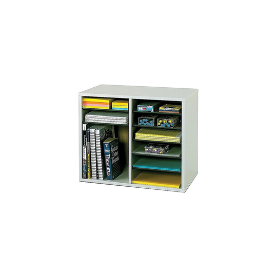 Safco Gray Adjustable Wooden File Organizer - 16" x 12" x 19.5"