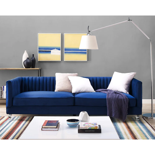 Aviator Navy Velvet Sofa