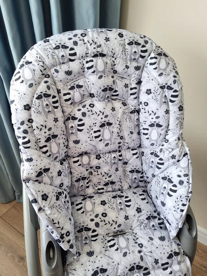 Graco Blossom High Chair Cover Duo Diner Seat Pad Cushion For Graco, Raccoons