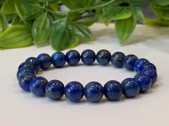 Lapis Lazuli Bracelet, Natural Stretch Grade Aa+ Beads, Bead Gemstone Bracelet