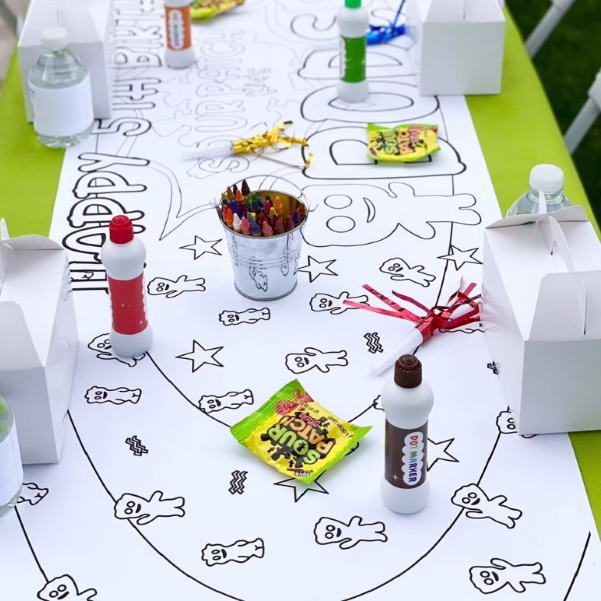 Custom Designed Coloring Sheet | 6 Ft X 3 Birthday Party Decor Kids Table Activity Huge Poster Personalized Gift
