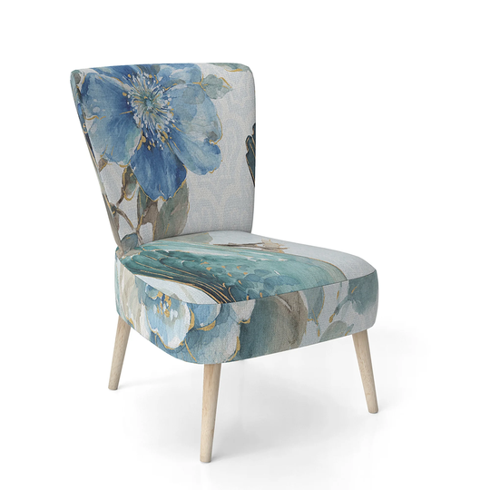 Designart 'Indigold Bird Cottage Family V' Upholstered Farmhouse Accent Chair