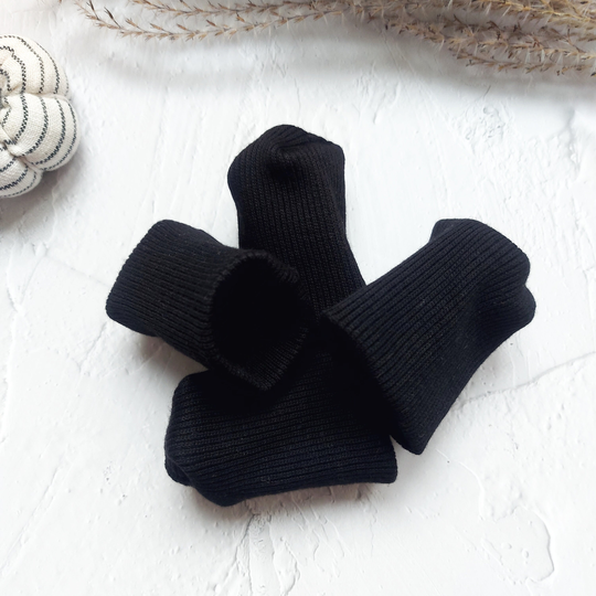 Black Chair Slipcovers, Ribbon Legs Socks, Kitchen Dining Room Kids Knitwear Floor Protectors, Set Of 4 Washable Socks