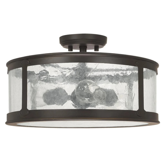 Dylan 3-light Old Bronze Outdoor Semi-Flush Mount