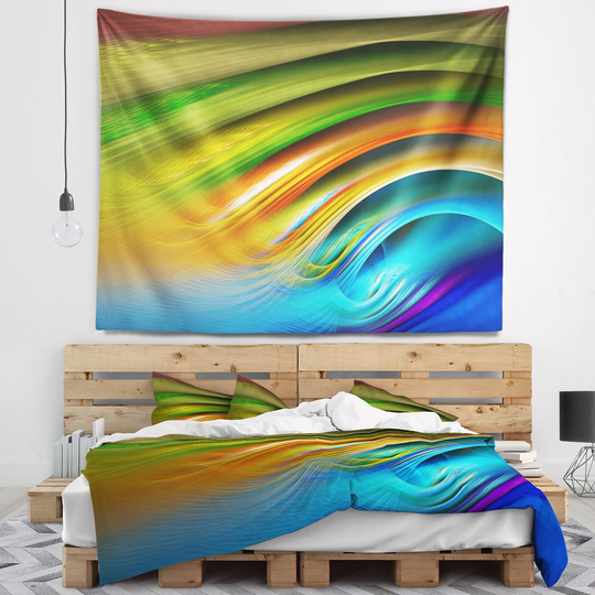 Designart 'Colorful Fractal Water Ripples' Abstract Wall Tapestry