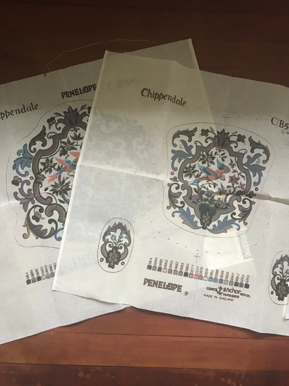 2 Chippendale Design Penelope Chair Cover Tapestry Needlepoint Stencilled Canvas, C/B 5657A & C/B5657B
