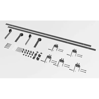 Straight U Bracket Bypass Track Barn Door Hardware Kit