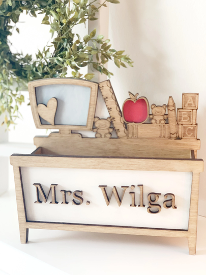 Personalized Name Plate Pencil Box For Teachers