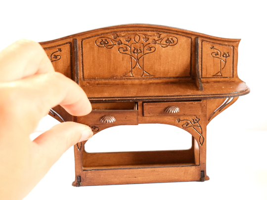 Dollhouse Miniature Art Nouveau Sideboard 112 Diy Kit, Roombox Diorama Furniture One Inch Scale