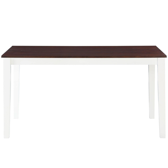 Rectangular Dining Table in White and Walnut Finish