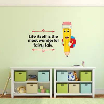 Pencil Mascot School Backpack Decoration Wall Decal