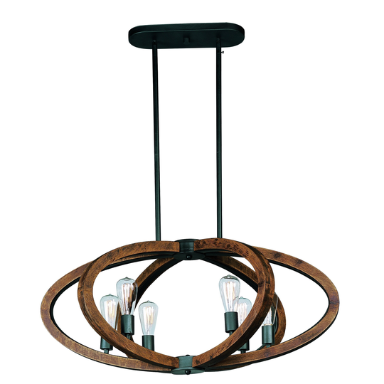 Bodega Bay 6-Light Pendant w/Bulb - Anthracite
