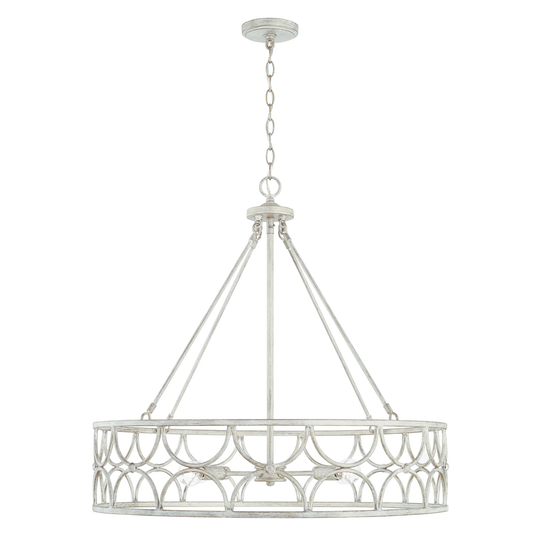 Ricci 4-light Winter White Wagon-Wheel Ring Pendant