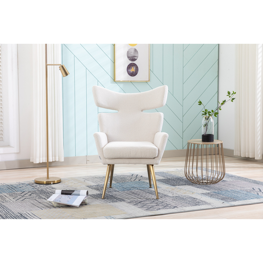 Fish Tail Accent Chair Leisure Single Chair, Beige
