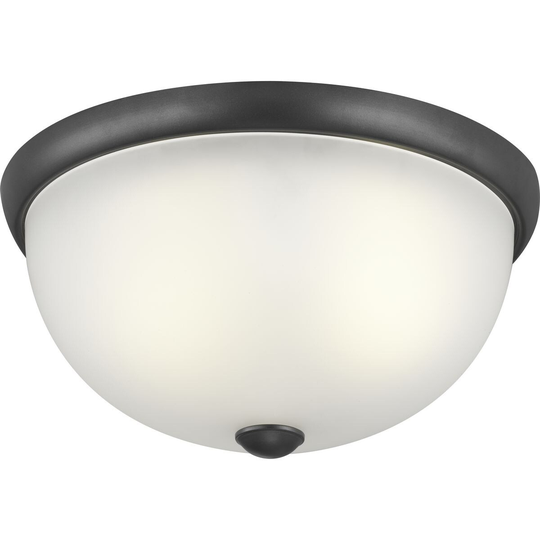 Two-Light 14" Glass Dome Flush Mount - N/A