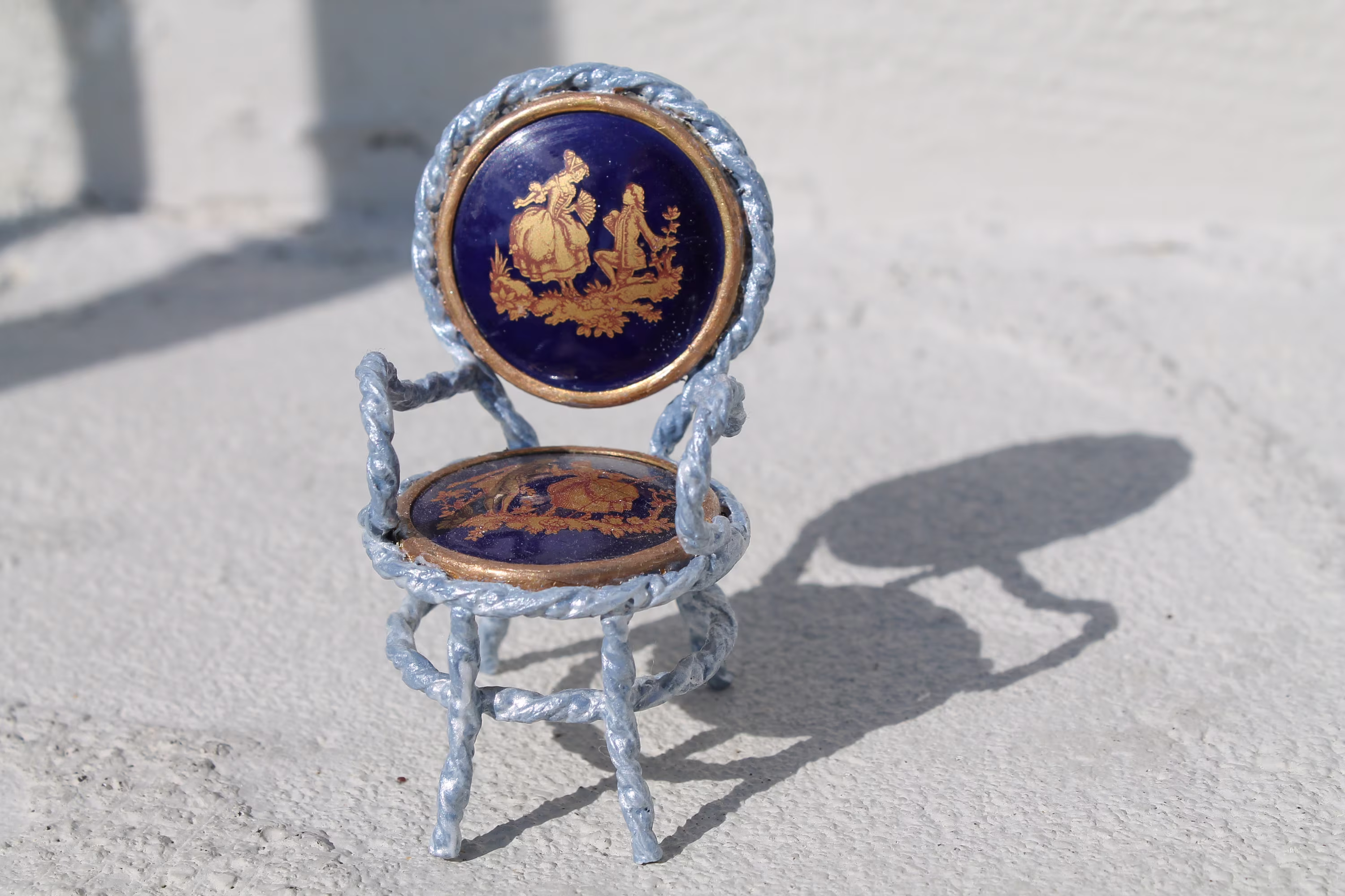 Dollhouse Miniature Chair ~ French Limoges Boutique Boudoir Antique 112 Scale Diorama Accessories Room Box Vignette