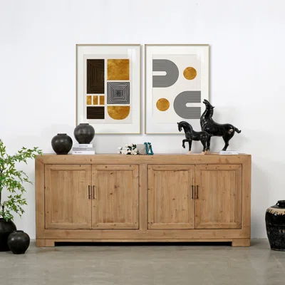 Capri 101'' Wide Pine Solid Wood Sideboard