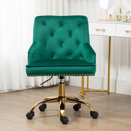 Velvet Office Chair Adjustable Armchair