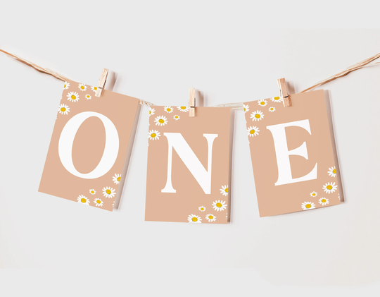 Daisy High Chair Banner, Digital Download, Birthday Party Decorations, First Girl | 5314