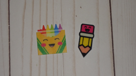 Back To School Crayon Box Or Pencil Flatback Resin Cabochon | Set Of 4