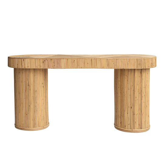 Rattan Wrapped Console Table - 59.1"L x 17.7"W x 29.5"H
